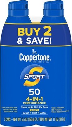 Sport Sunscreen Spray - SPF 50 - 11oz - Twin Pack