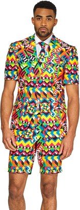 OppoSuit Men' Suit - Summer Abtractive - Multicolor - Size: US 44