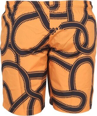 Snake-Printed Swim Shorts