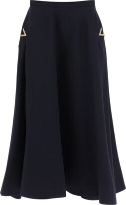 Crepe Couture High Waist Midi Skirt-AA