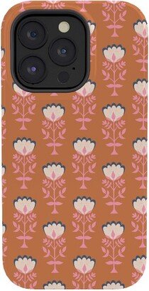 Schatzi Brown Norr Flower Orange Snap Slim iPhone 15 Ultra Case