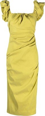 Kalina ruched midi dress