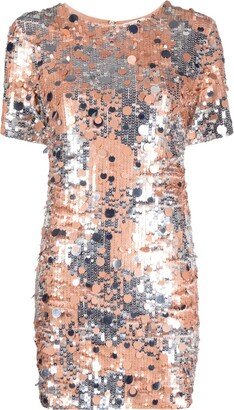 Abito paillette short-sleeve minidress