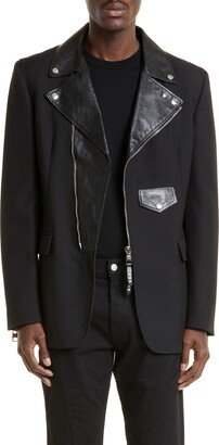 Moto Wool & Leather Blazer