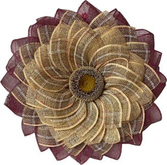 Fall Sunflower Wreath, Burlap Sunflower Rustic Sunflower, Farmhouse All Season Decor