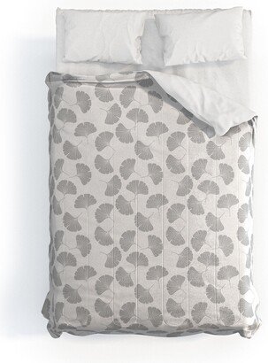 Little Arrow Design Co Gray Ginkgo Leaves Made To Order Full Comforter Set