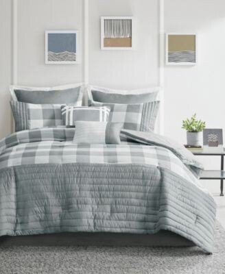 Georgetown Gingham Pieced 8 Piece Comforter Set Collection