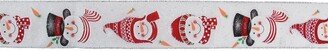 Northlight Red and White Snowman Christmas Wired Craft Ribbon 2.5