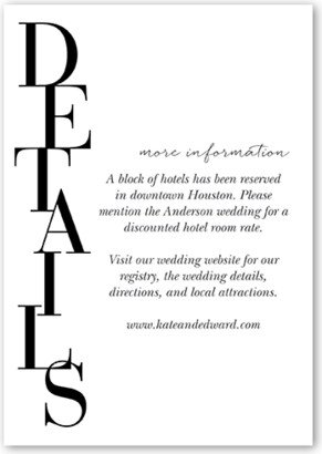 Enclosure Cards: Stacked Standout Wedding Enclosure Card, White, Matte, Signature Smooth Cardstock, Square