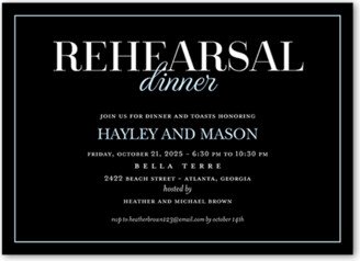 Rehearsal Dinner Invitations: Glistening Glamour Rehearsal Dinner Invitation, Black, 5X7, Matte, Signature Smooth Cardstock, Square