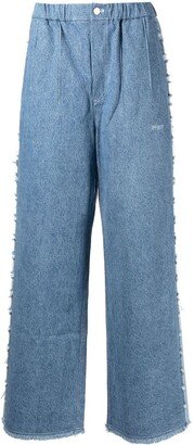 Mir embroidered-logo wide-leg jeans