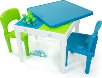 Kids 2-In-1 Square Activity Table and 2 Chair Set