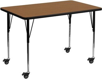 Mobile 30''W x 48''L Thermal Laminate Activity Table - Adjustable Legs