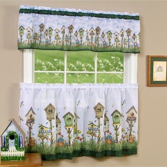 Home Sweet Home Tier and Valance Window Curtain Set, 58x24