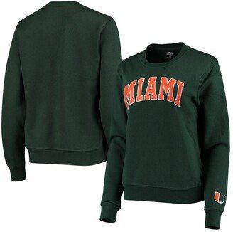 Women's Green Miami Hurricanes Campanile Pullover Sweatshirt