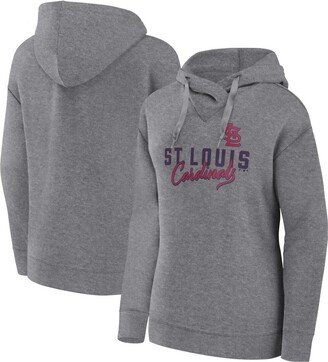 Women's Branded Heather Gray St. Louis Cardinals Script Favorite Pullover Hoodie