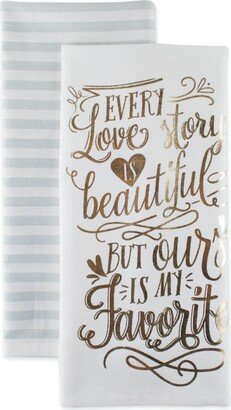 Love Story Printed Dishtowel Set of 2