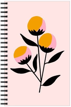 Notebooks: Cotton Candy Flowers - Pink And Orange Notebook, 5X8, Multicolor