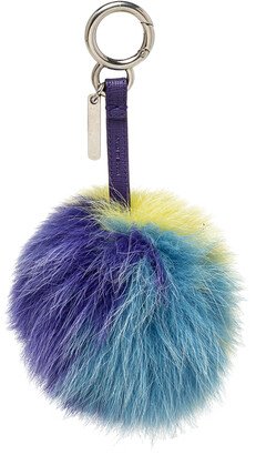 Tricolor Fur Pom Pom Bag Charm