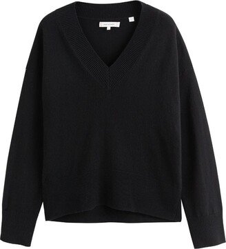 Wool-Cashmere V-Neck Sweater-AA