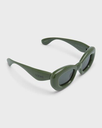 Inflated Green Acetate Butterfly Sunglasses