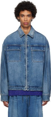 Blue Zip Denim Jacket