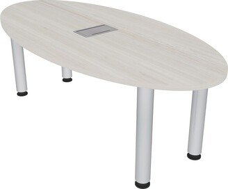 Skutchi Designs, Inc. 6x3 Oval Shaped Conference Room Table With Silver Legs Power And Data