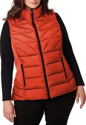 Plus Solid Quilted Puffer Vest