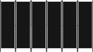 6-Panel Room Divider Black 118.1