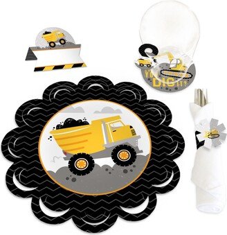 Big Dot Of Happiness Dig It Construction Baby Shower Birthday Charger Chargerific Kit Setting for 8