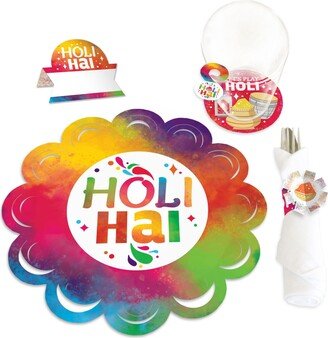 Big Dot Of Happiness Holi Hai Festival of Colors Party Decorations Chargerific Kit Setting for 8