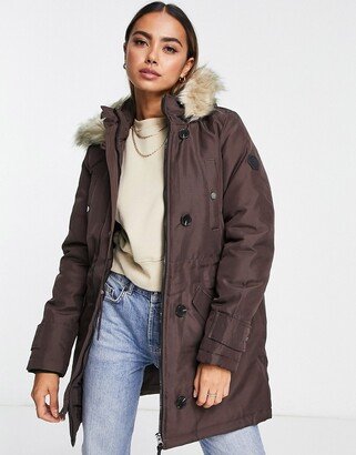 parka coat in brown