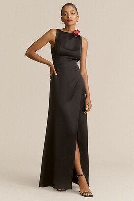 Alice High-Neck Satin Maxi Dress-AA