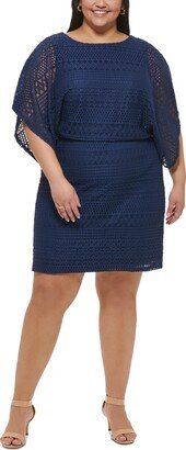 Plus Size Lace Blouson Dress