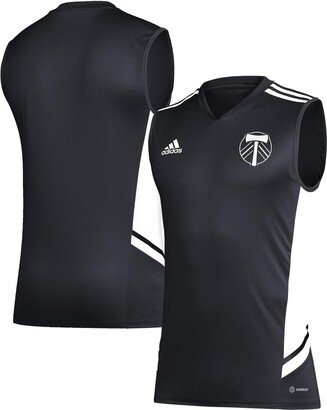 Men's Black, White Portland Timbers Sleeveless Training Jersey - Black, White