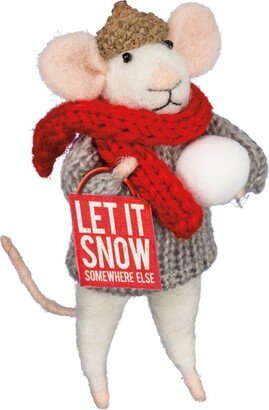 Let It Snow Mouse Critter Somewhere Else Box Sign Mouse Home Decor