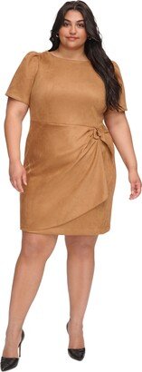 Plus Size Faux-Suede Sheath Dress