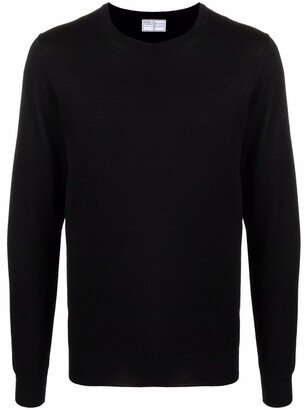 Fine-Knit Ribbed-Trim Jumper