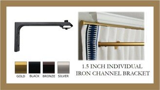 1.5 Inch Diameter - Channel Track L Bracket Available in Gold, Silver, Black & Bronze Finish If&d Fabrics Drapes