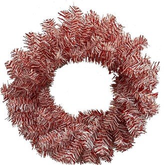 Red & White Pine Wreath Base, Patriotic Red Tinsel Pine, Floral Supplies, Supply