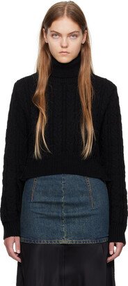 Black Cropped Turtleneck