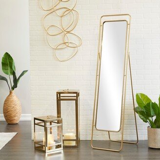 Studio 350 Gold Metal Modern Floor Mirror - 17 x 20 x 66