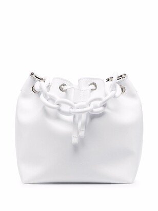 Chain-Link Leather Bucket Bag