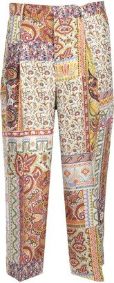 Paisley Printed Cropped Pants