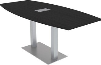 Skutchi Designs, Inc. 6 Person Boat Shaped Conference Table With Metal Base And Power Module