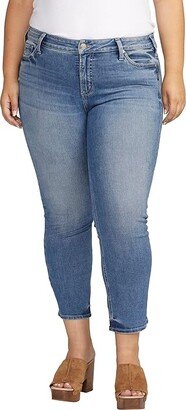 Plus Size Elyse Mid-Rise Straight Leg Crop Jeans W43031EPX389 (Indigo) Women's Jeans