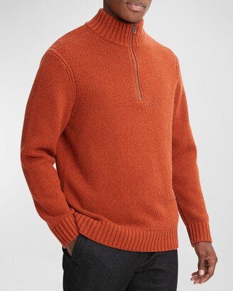 Men's Wool-Cashmere Quarter-Zip Sweater-AA