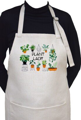 Plant Lady Adjustable Neck Cooking Or Gardening Apron With Large Front Pocket