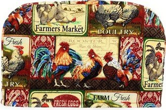 4 Slice Slot - Farmer's Market Roosters Barnyard Poultry Fresh Eggs Reversible Toaster Appliance Dust Cover Cozy She Who Sews