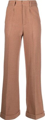 Straight-Leg Wool-Blend Trousers-AC